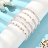 5Pcs 5 Style Natural & Synthetic Mixed Gemstone & Pearl & Shell Star Beaded Stretch Bracelets Set BJEW-JB09495-9
