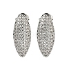 Oval Clear Cubic Zirconia Stud Earrings EJEW-N054-45P-1