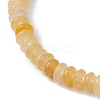 Natural Yellow Agate Rondelle & Pearl Beaded Stretch Bracelets BJEW-JB09918-06-4