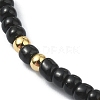 4Pcs 4 Style Natural Mixed Gemstone & Brass Beaded Stretch Bracelets Set BJEW-TA00340-4
