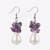 Natural Amethyst Dangle Earrings EJEW-JE02823-05-1