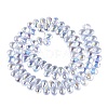 Electroplate Transparent Glass Beads Strands EGLA-N057-01A-01-2