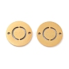 PVD Vacuum Plating 201 Stainless Steel Hollow Flat Round Links FIND-R149-03O-G-1
