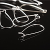 Silver Color Plated Brass Hoop Earrings Findings Kidney Ear Wires Making Findings X-EC221-S-3