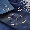 8Pcs 4 Style 316 Surgical Stainless Steel Hoop Earrings with Clear Glass for Women EJEW-GA0005-05-4