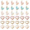 SUPERFINDINGS 36pcs 6 style Alloy Enamel Pendants FIND-FH0007-40-1