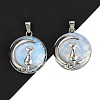 Opalite Flat Round Pendants X-FIND-A043-11P-1