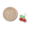 Natural Carnelian(Dyed & Heated) Round Copper Wire Wrapped Pendants PALLOY-JF03313-01-2