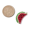 Handmade Glass Seed Beaded Watermelon Pendants PALLOY-MZ00395-2