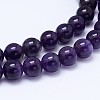 Natural Amethyst Round Bead Strands G-M212-6mm-01C-1