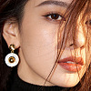 Brass and Shell Stud Dangle Earrings for Women FS-WG0512D-01-2