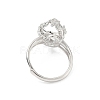 Rhodium Plated 925 Sterling Silver Micro Pave Clear Cubic Zirconia Adjustable Ring Components STER-NH0017-02P-3