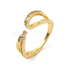 Brass Micro Pave Cubic Zirconia Cuff Rings RJEW-H258-17G-4