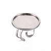 Tarnish Resistant 201 Stainless Steel Cuff Pad Ring Settings STAS-S080-040G-P-1