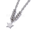304 Stainless Steel Pendant Necklaces NJEW-O113-08P-4