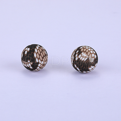 Printed Round Silicone Focal Beads SI-JX0056A-30-1