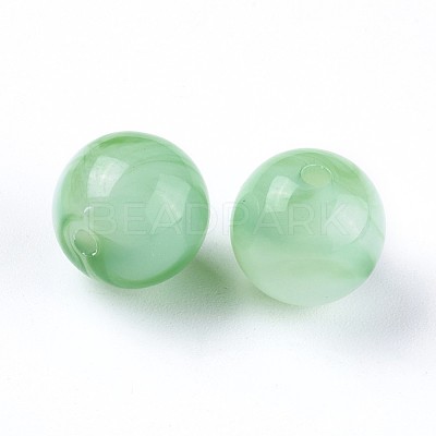 Acrylic Imitation Jade Beads MACR-E025-25B-10mm-1