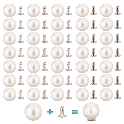 200 Sets ABS Plastic Imitation Pearl Rivet Studs KY-GO0001-06C-1