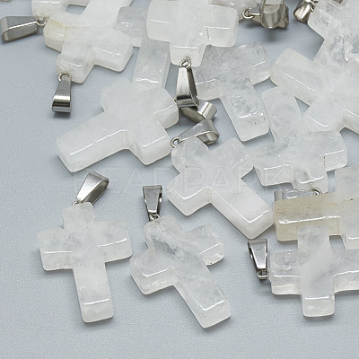 Natural Quartz Crystal Pendants X-G-T080-21-1