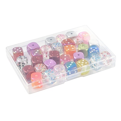 30Pcs 3 Styles UV Plating Transparent Acrylic Beads OACR-FS0002-60-1