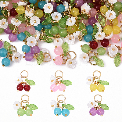 10Pcs Glass Pendants PALLOY-YW00093-01-1
