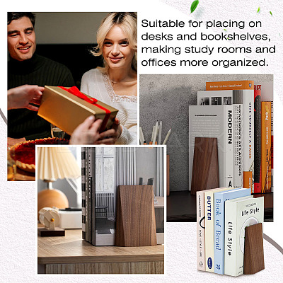 Wooden Bookends AJEW-WH0752-106-1