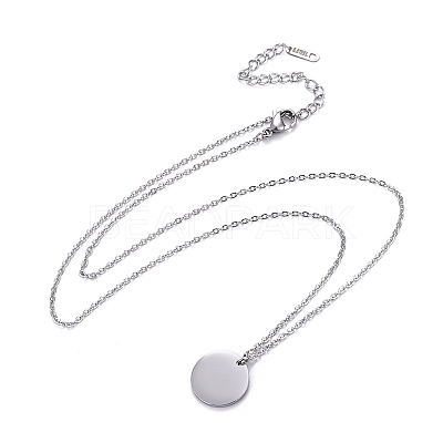 Non-Tarnish 304 Stainless Steel Cable Chains Pendant Necklaces NJEW-F267-15P-1