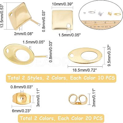 304 Stainless Steel Stud Earring Findings STAS-UN0007-94-1