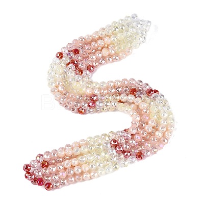 Electroplate Imitation Jade & Opaque & Transparent Glass Beads Strands EGLA-Q135-8MM-A14-1
