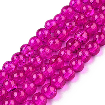Crackle Glass Beads Strands X-CCG-Q001-8mm-08-1