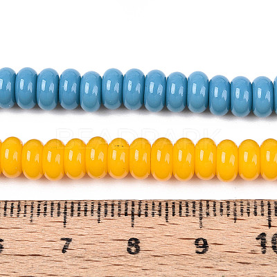 Electroplate Opaque Solid Color Glass Beads Strands GLAA-T025-6mm-18-1