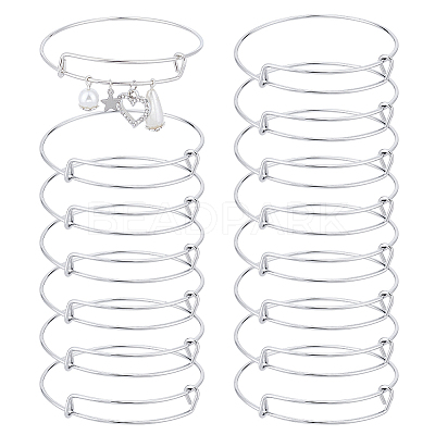 15Pcs Stainless Steel Adjustable Bangle Making BJEW-UN0001-64MS-1