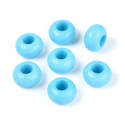 Opaque Acrylic European Large Hole Beads SACR-N019-03C-1