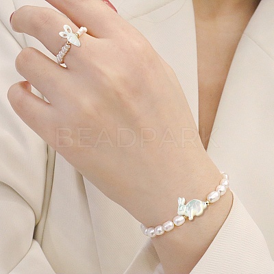 6Pcs 2 Styles Natural White Shell Beads BSHE-CJ0001-05-1