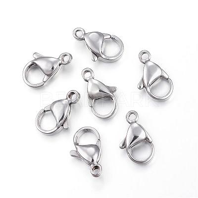 Tarnish Resistant 304 Stainless Steel Lobster Claw Clasps STAS-H353-G-02P-1