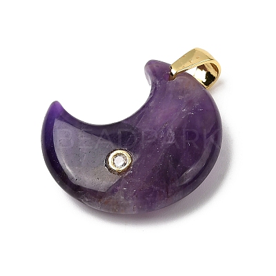 Natural Amethyst Pendants G-A297-02G-10-1