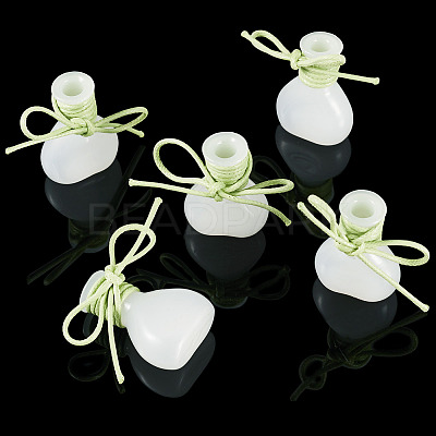 5Pcs Miniature Glass Vase Bottles with Polyester Cord AJEW-TAC00055-1