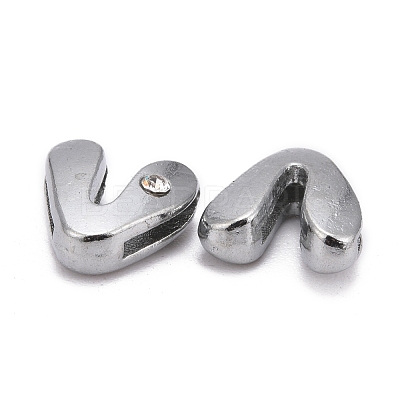 Letter Slider Beads for Watch Band Bracelet Making ALRI-O012-V-NR-1