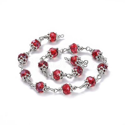 Handmade Glass Beaded Chains AJEW-JB00498-07-1