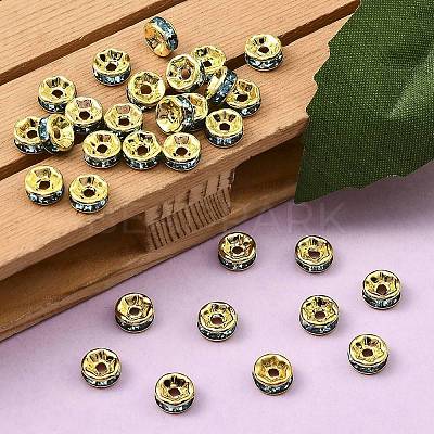 Brass Rhinestone Spacer Beads RB-A014-Z6mm-03G-1