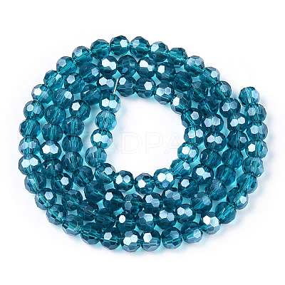 Electroplate Transparent Glass Beads Strands EGLA-A035-T4mm-A12-1