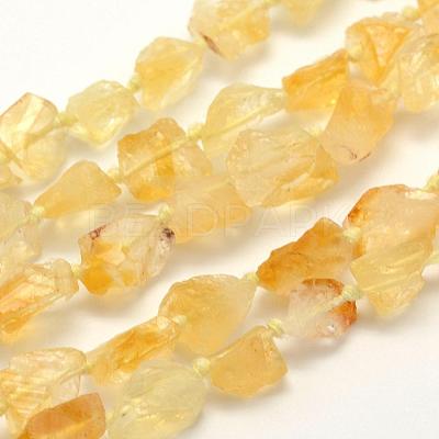 Rough Raw Natural Citrine Beads Strands G-K202-21-1