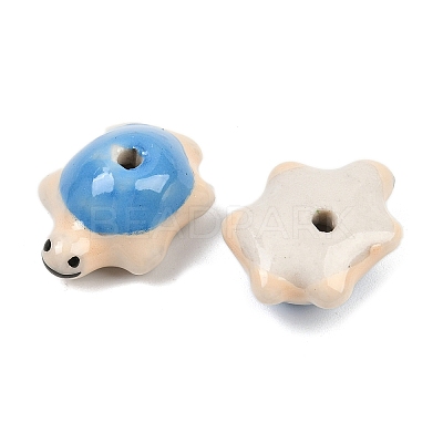 Handmade Bright Glazed Porcelain Beads PORC-CJC0009-03G-1