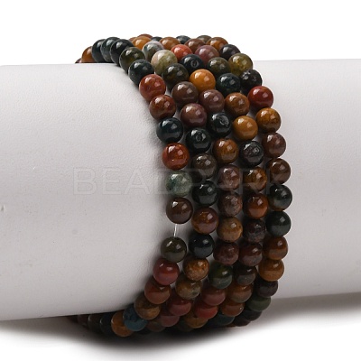Natural Ocean Jasper Beads Strands X-G-F668-26-4mm-1