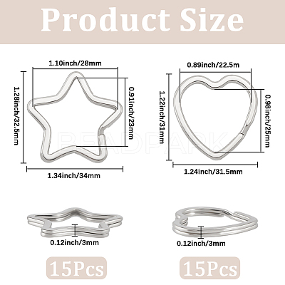 30Pcs 2 Styles Zinc Alloy Split Rings FIND-SP0004-19-1