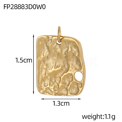 Textured 304 Stainless Steel Pendants STAS-OY005-71G-1