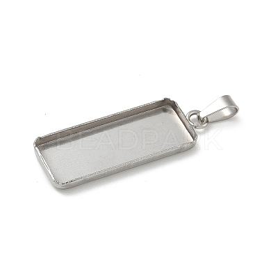 304 Stainless Steel Pendant Cabochon Settings STAS-Z118-02P-1