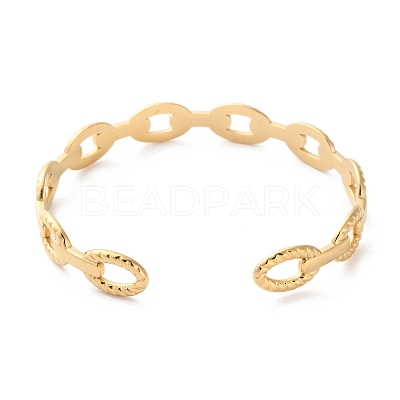 304 Stainless Steel Cuff Bangles for Women BJEW-K263-05G-04-1