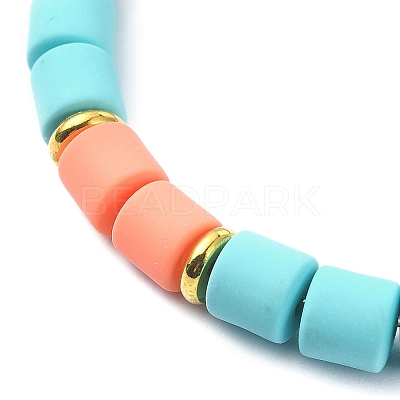 Polymer Clay Column Beaded Stretch Bracelets BJEW-JB09782-1