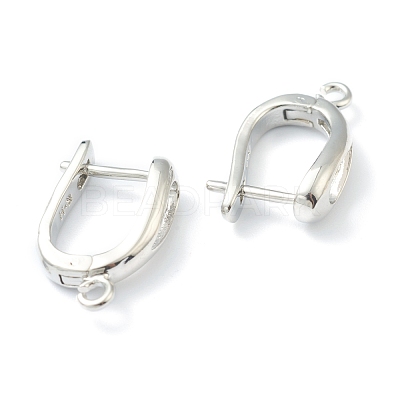 U Shape Brass Hoop Earring Findings with Latch Back Closure KK-J278-39P-1